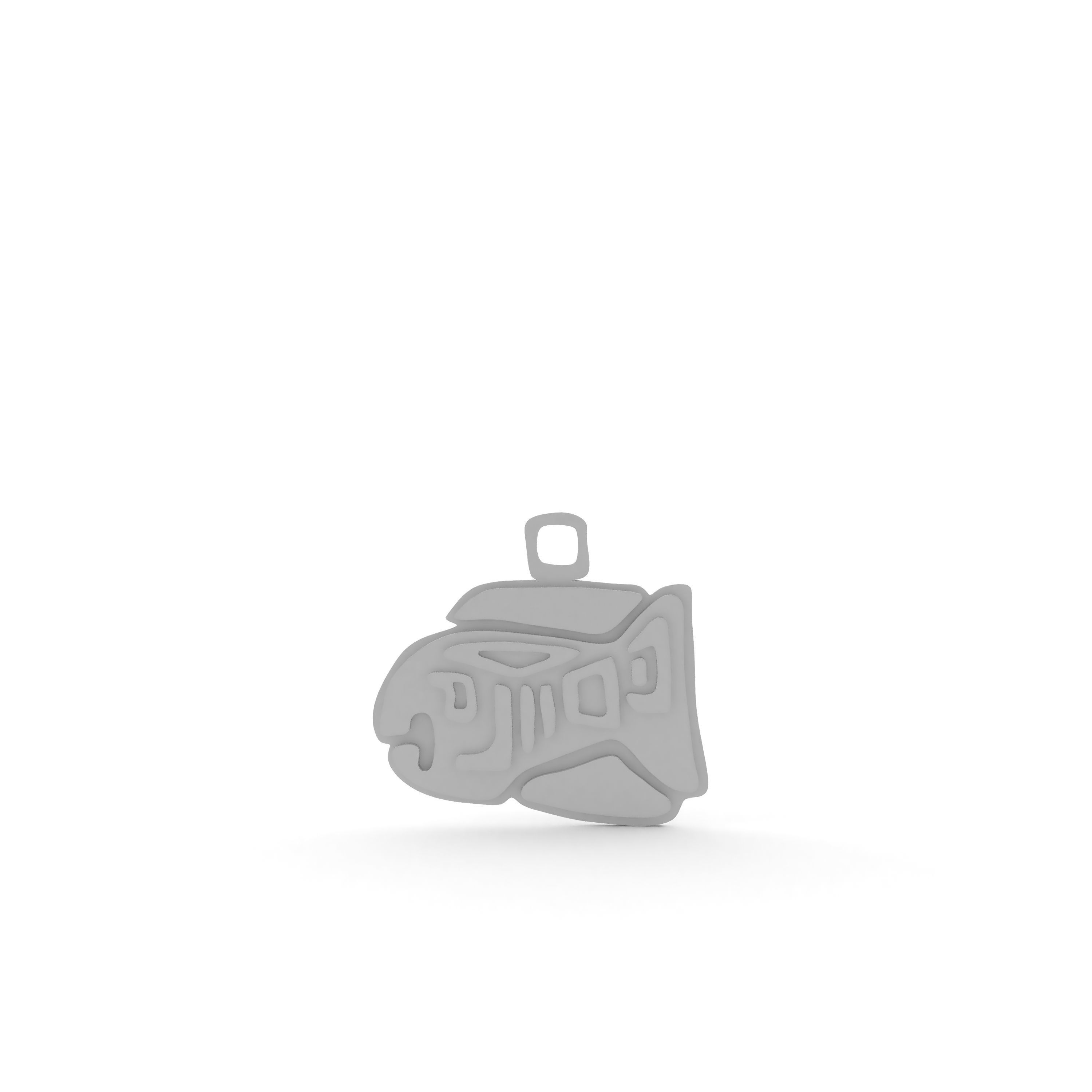 Native American pendant  shark  3D print model_10