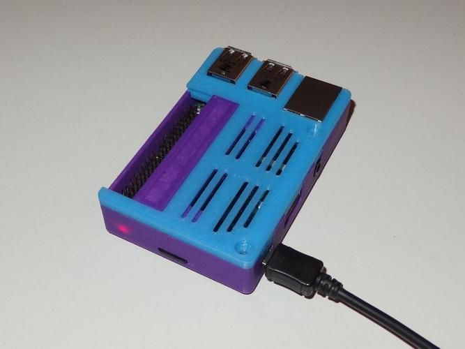 Raspberry Pi2 Pi3 Case with GPIO sliding door 3D print model_2