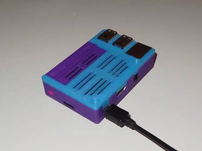 Raspberry Pi2 Pi3 Case with GPIO sliding door 3D print model_0
