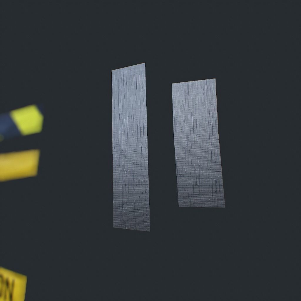 Caution Tape Low-poly 3D model_6