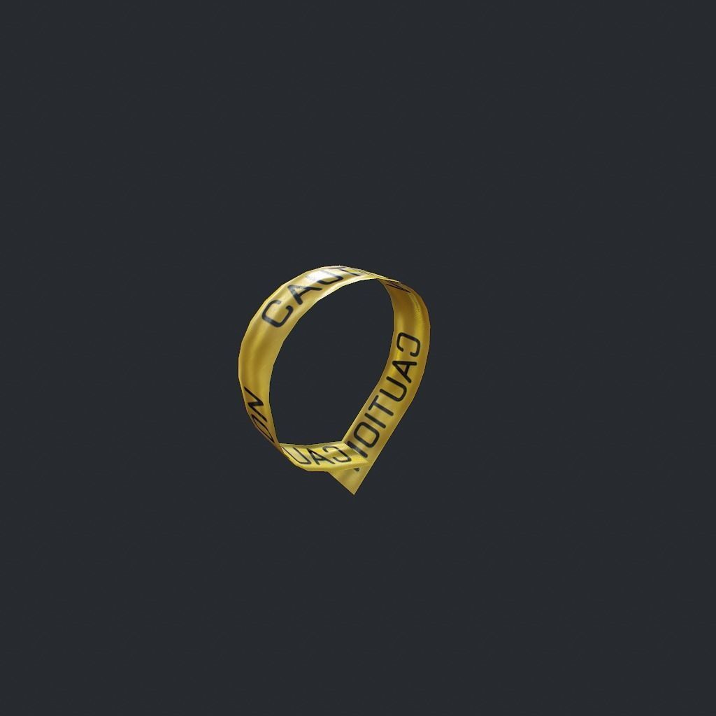 Caution Tape Low-poly 3D model_20