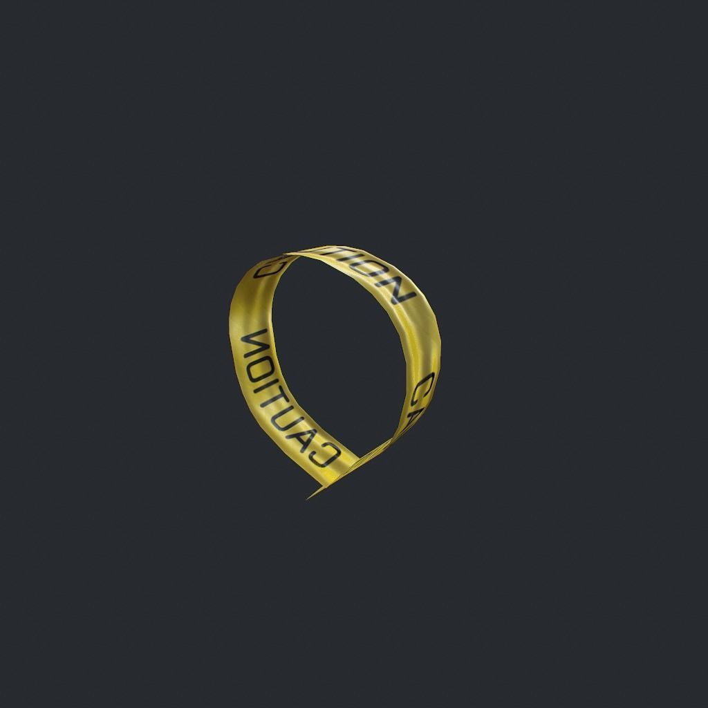 Caution Tape Low-poly 3D model_19