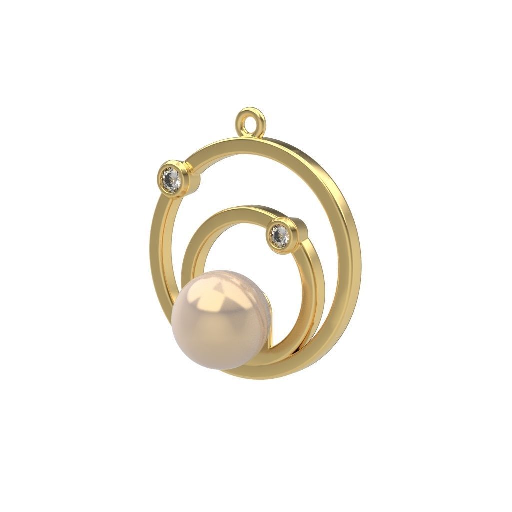 Pendant with pearl gems 3dm stl CAD 3D print model_10