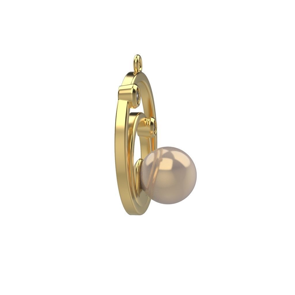 Pendant with pearl gems 3dm stl CAD 3D print model_12