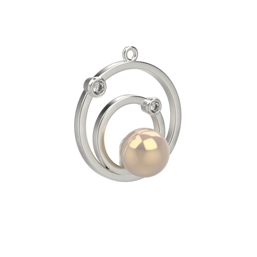 Pendant with pearl gems 3dm stl CAD 3D print model_16