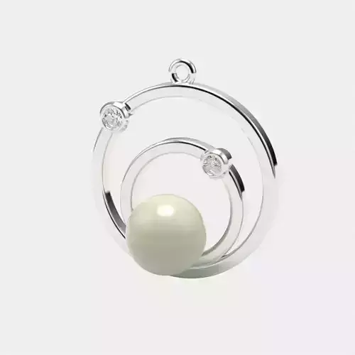 Pendant with pearl gems 3dm stl CAD