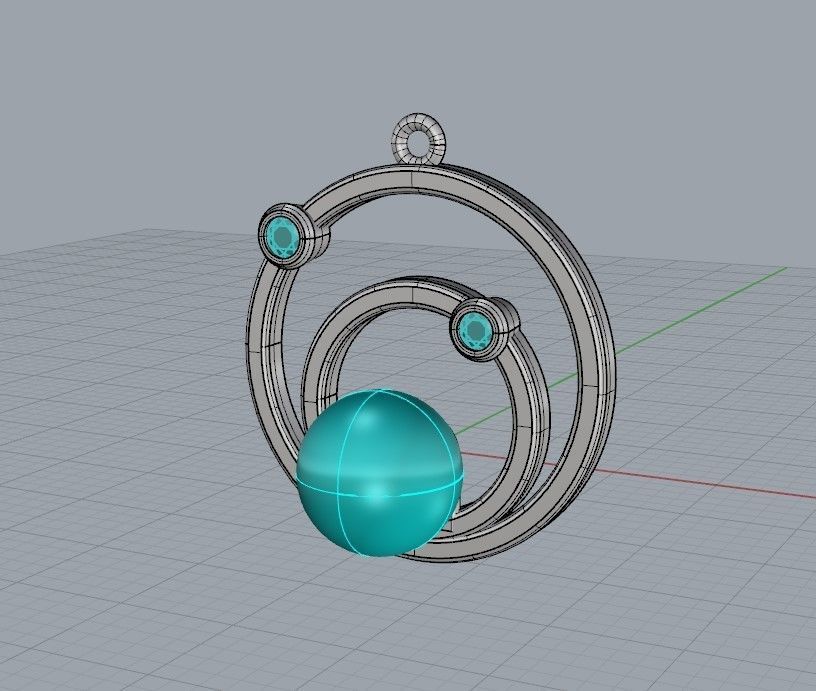 Pendant with pearl gems 3dm stl CAD 3D print model_21