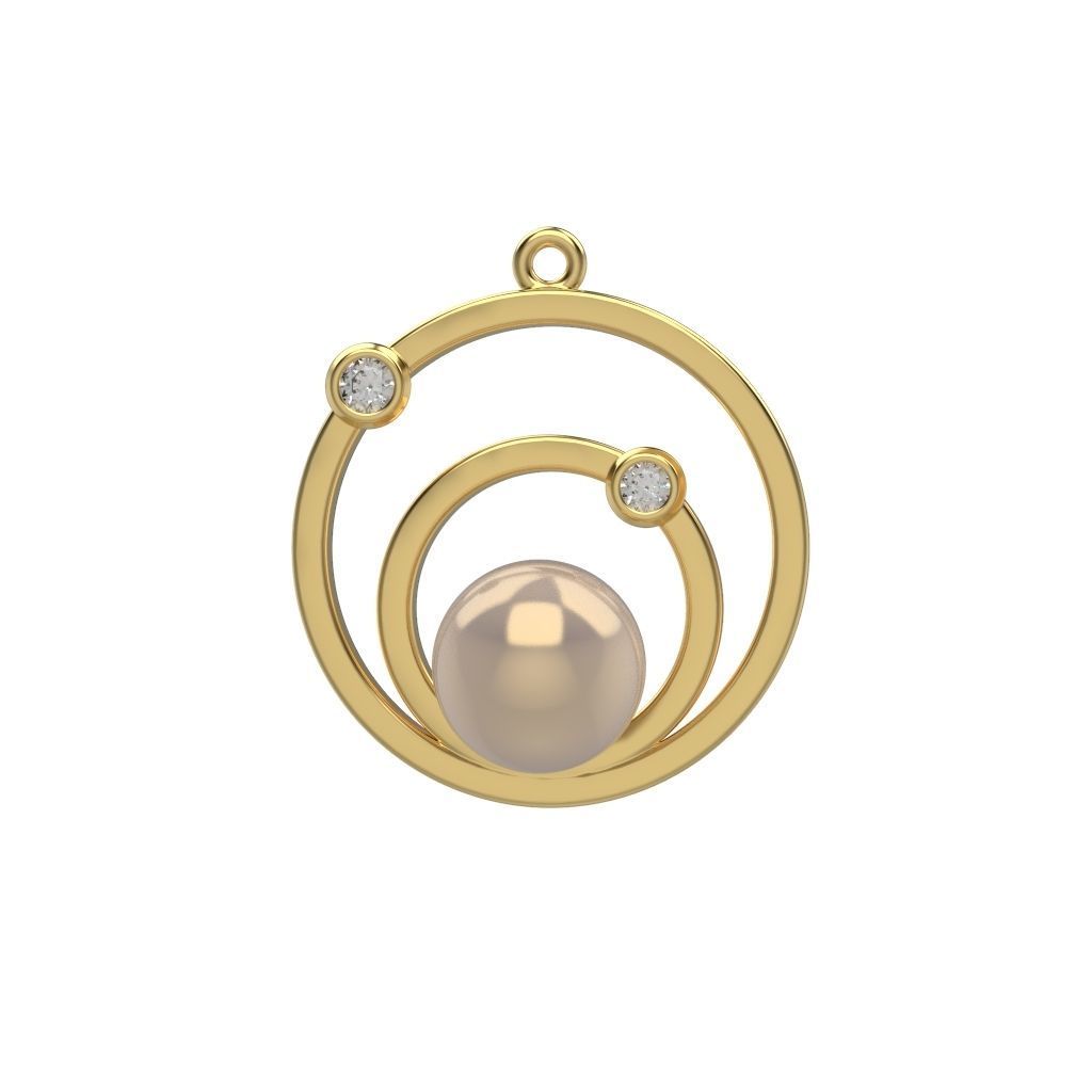 Pendant with pearl gems 3dm stl CAD 3D print model_11