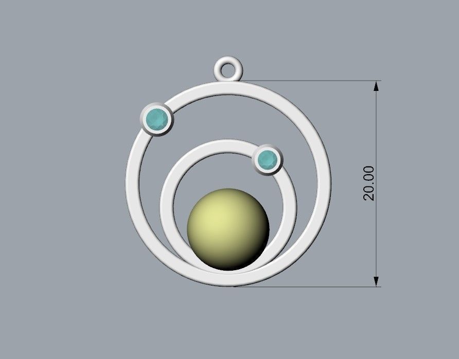 Pendant with pearl gems 3dm stl CAD 3D print model_8