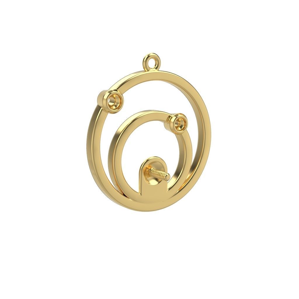 Pendant with pearl gems 3dm stl CAD 3D print model_14