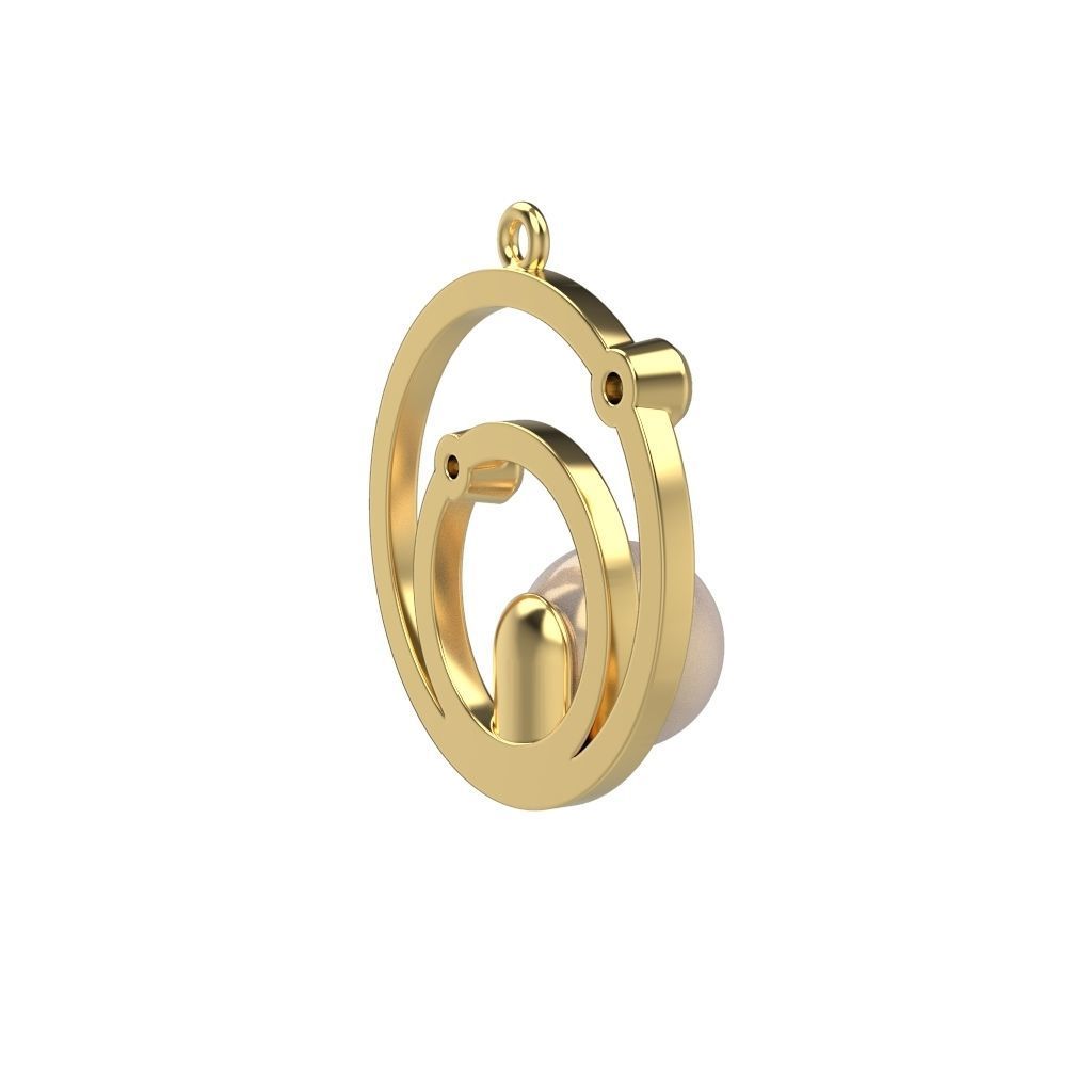 Pendant with pearl gems 3dm stl CAD 3D print model_13