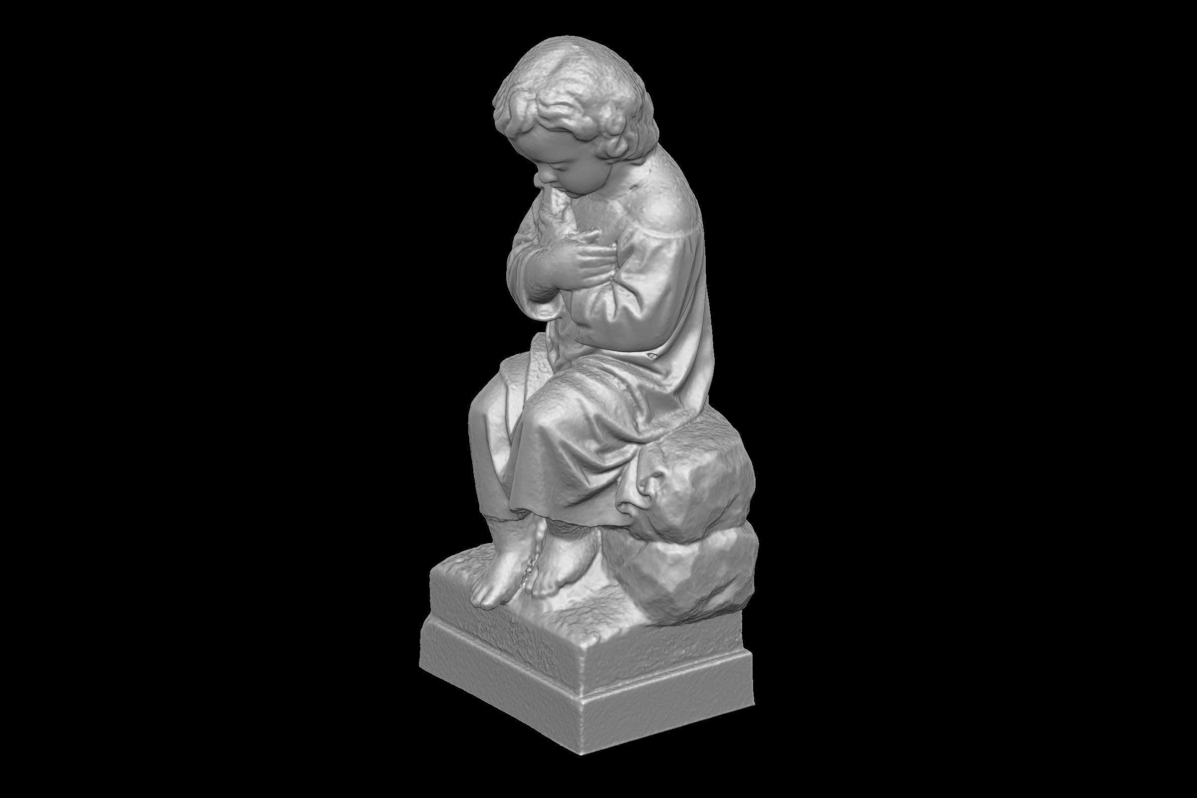 Old Funeral Sculpture Statue 3D model 3D printable CGTrader