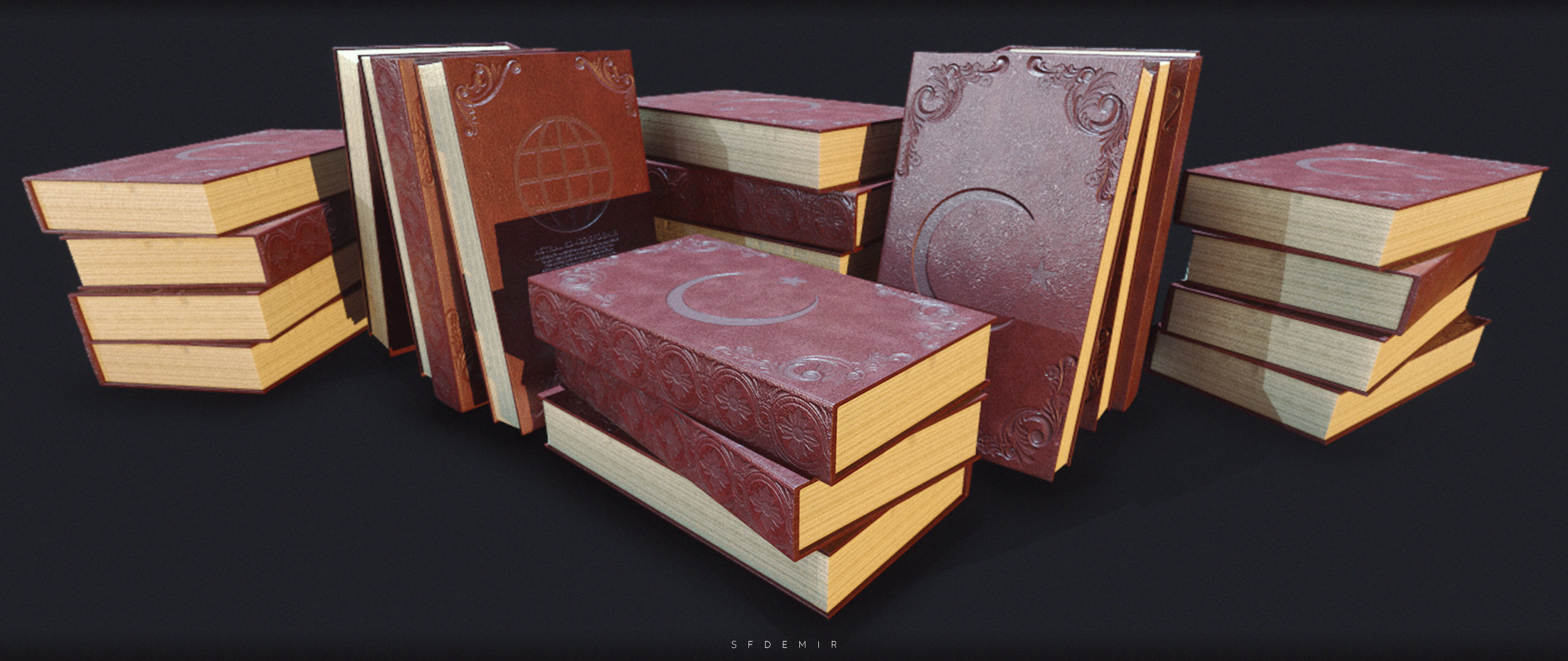 Turkish Old Book PBR Low-poly 3D model_6