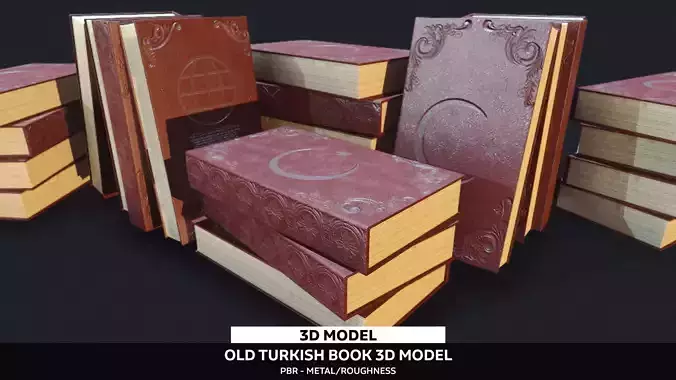 Turkish Old Book PBR Low-poly 3D model