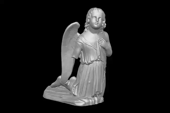 Old Funeral Sculpture Statue 3D Print 3D model