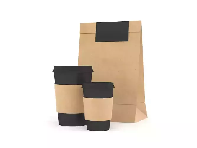 Craft Paper Bag and Cups