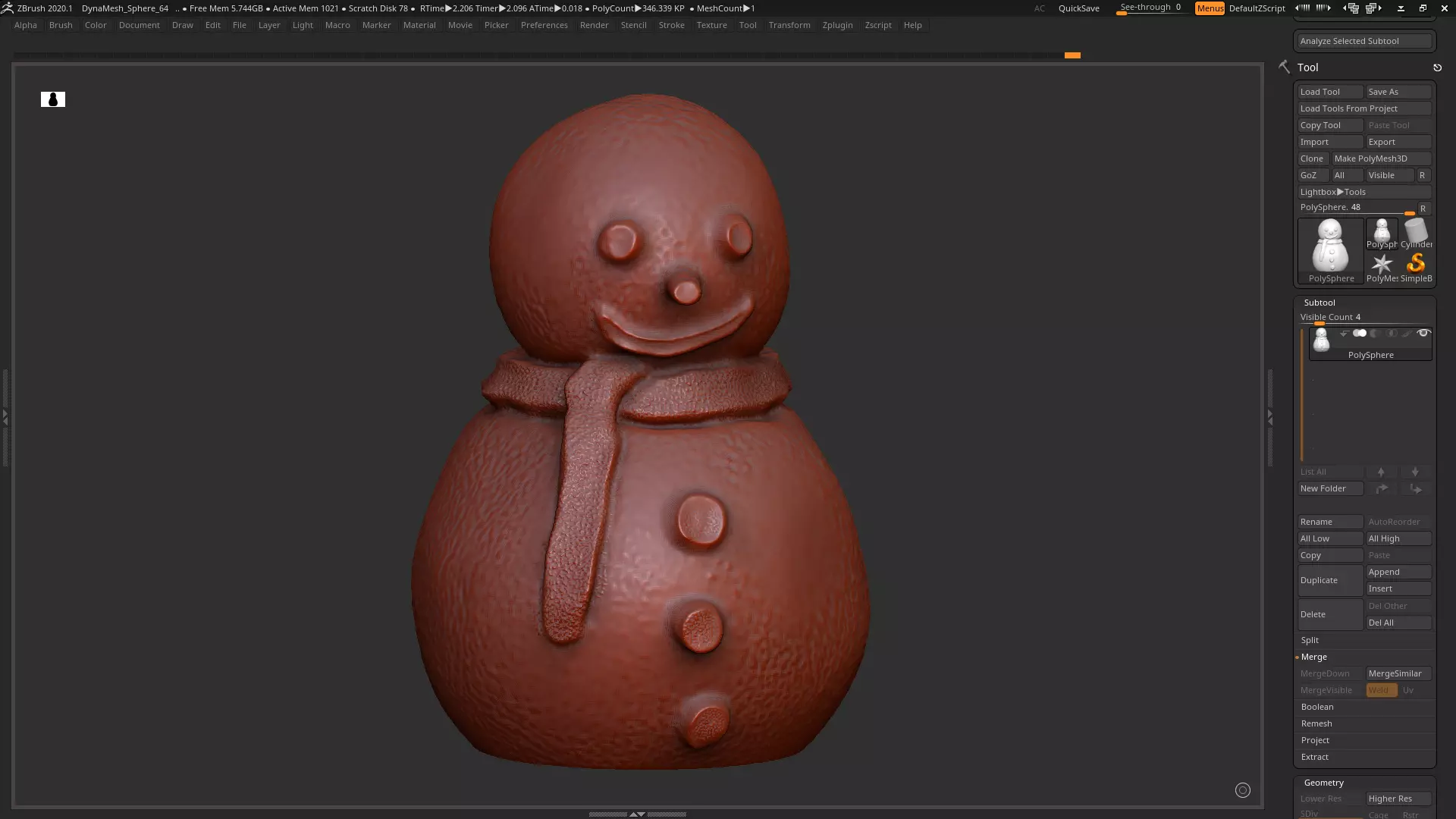 Snowman 3d print model 3D print model