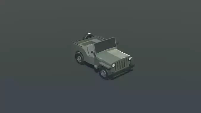WW2 Willys Jeep Lowpoly