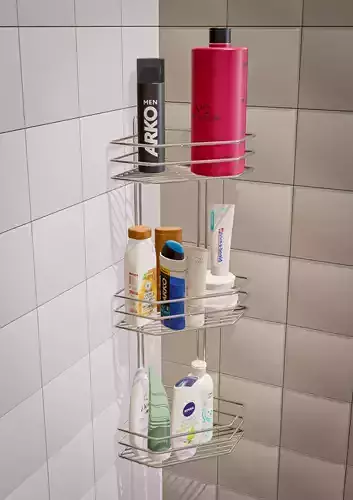 Chrome bathroom shelf