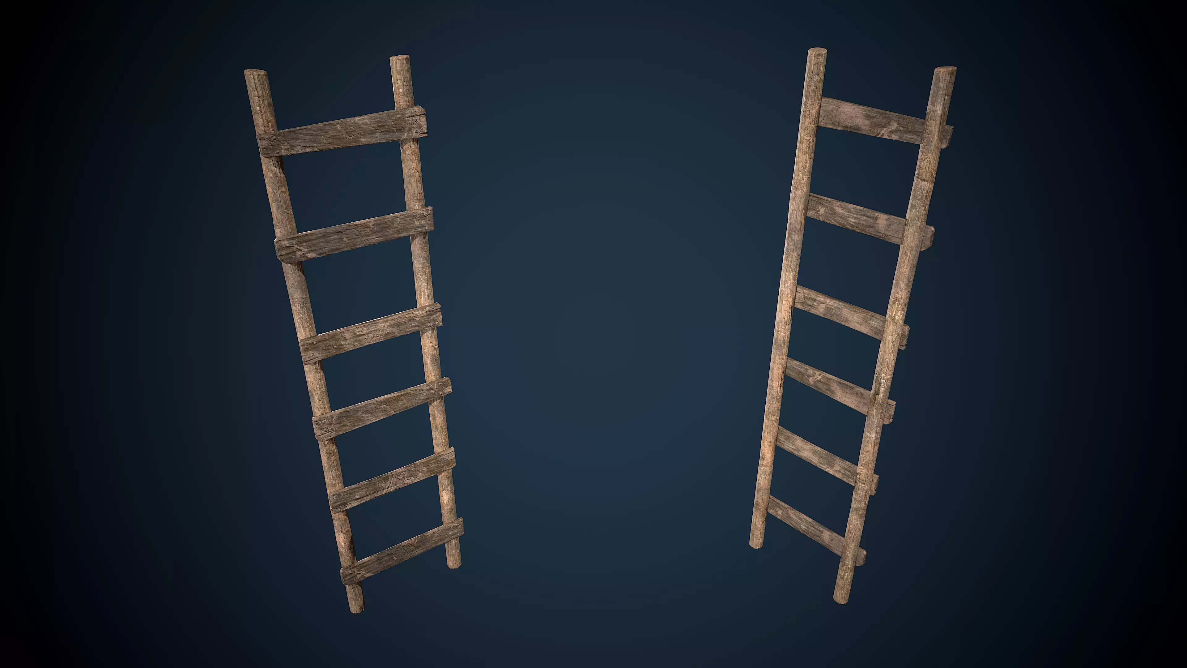 Viking Ladder Game-Ready Low-poly 3D model_0