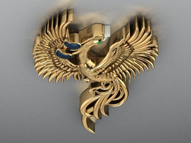 Phoenix Pendant 3D print model_13