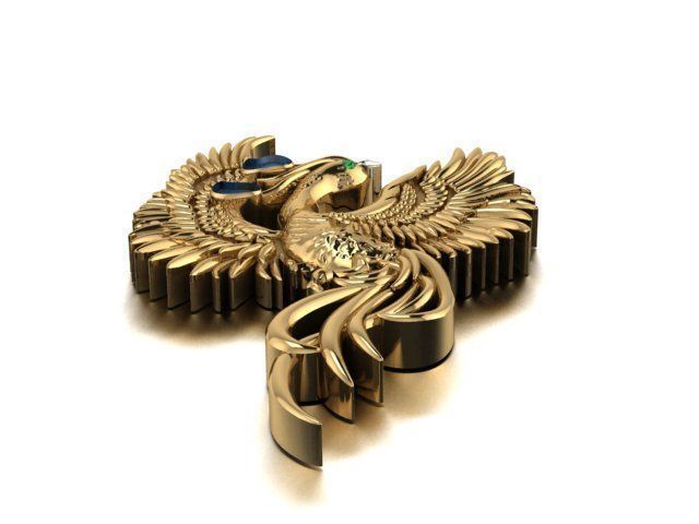 Phoenix Pendant 3D print model_9
