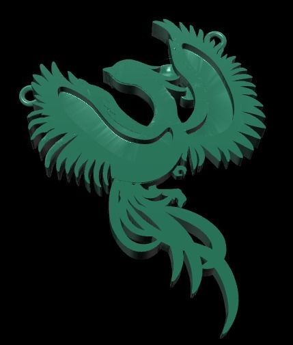 Phoenix Pendant 3D print model_3