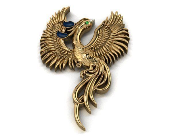 Phoenix Pendant 3D print model_21
