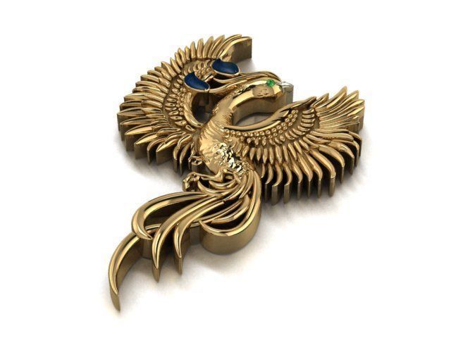 Phoenix Pendant 3D print model_8