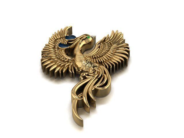 Phoenix Pendant 3D print model_17