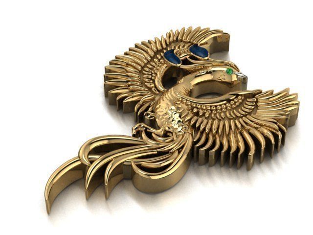 Phoenix Pendant 3D print model_10