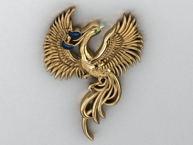 Phoenix Pendant 3D print model_19