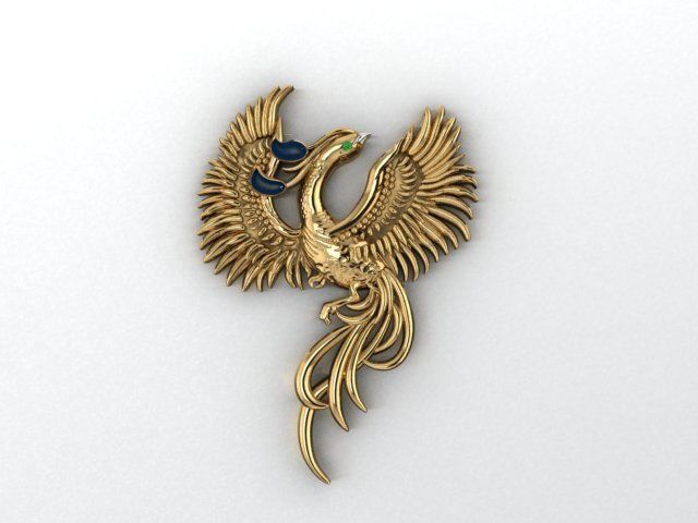 Phoenix Pendant 3D print model_2