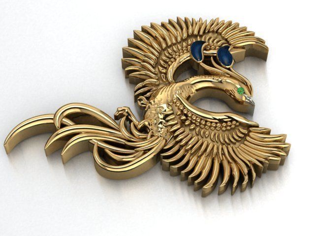 Phoenix Pendant 3D print model_16