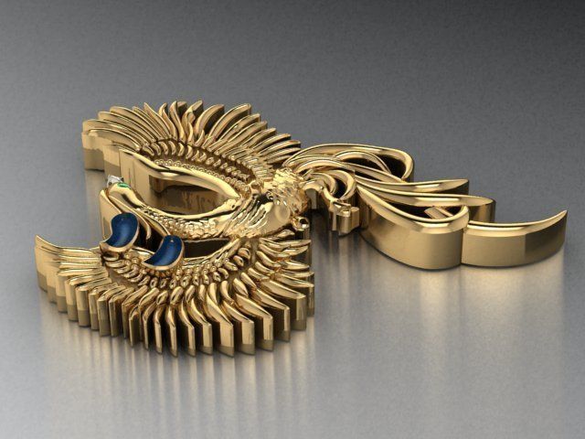 Phoenix Pendant 3D print model_12