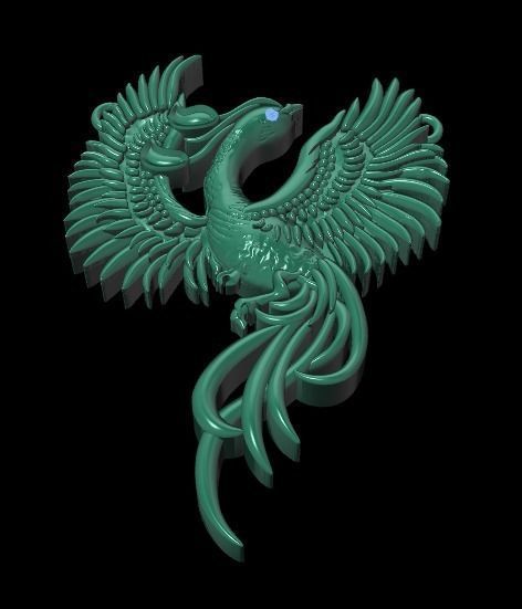 Phoenix Pendant 3D print model_6