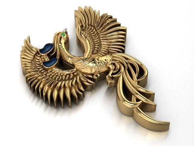Phoenix Pendant 3D print model_20