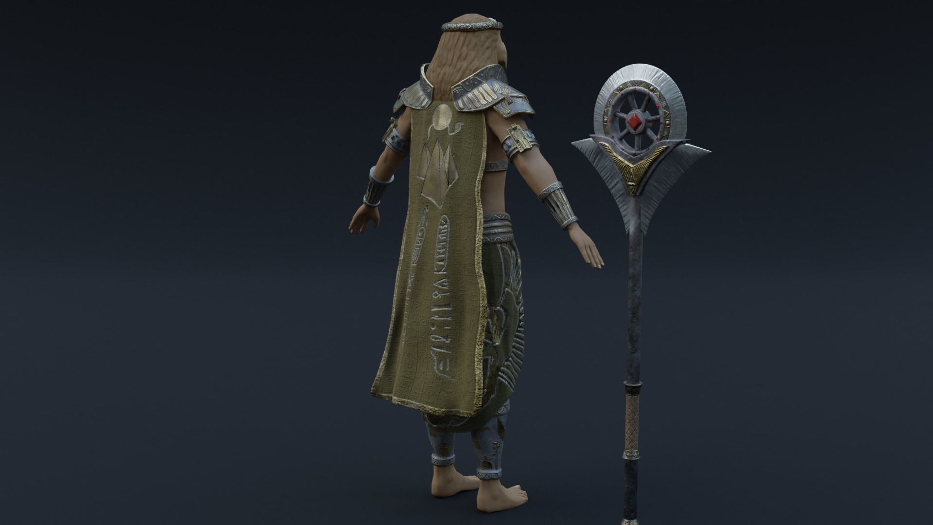 God Ra Low-poly 3D model_2