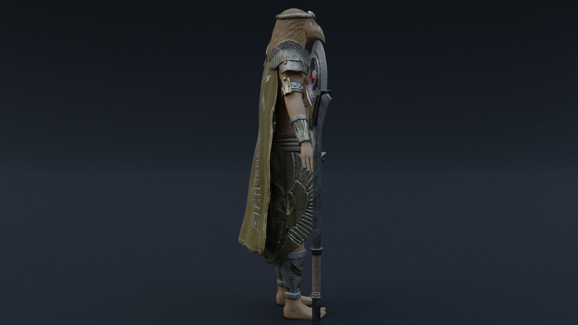 God Ra Low-poly 3D model_8