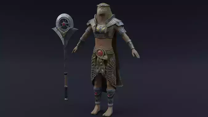 God Ra Low-poly 3D model