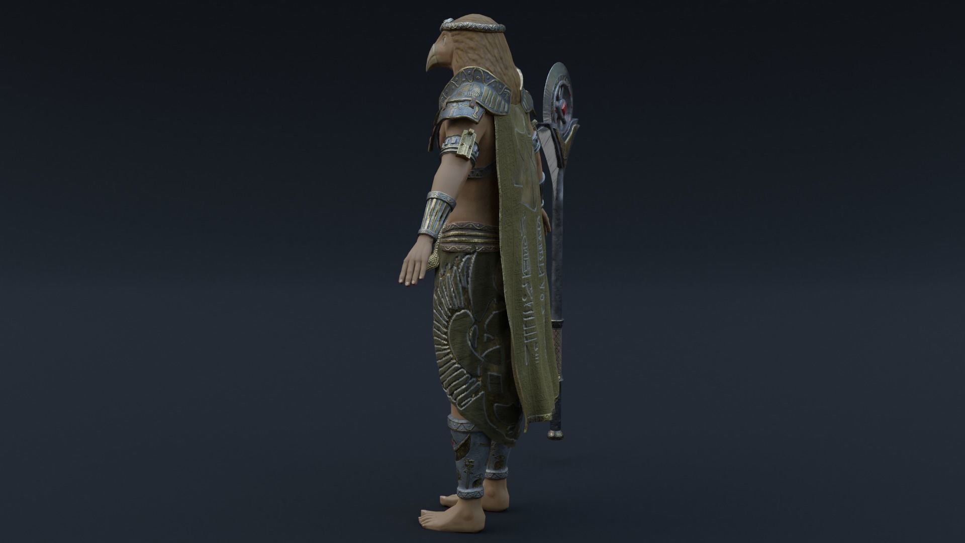 God Ra Low-poly 3D model_11