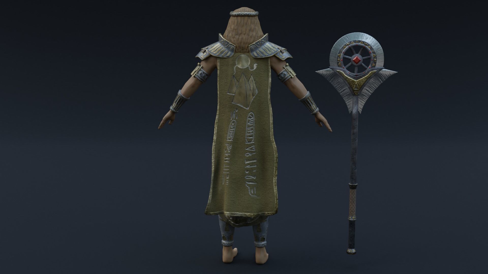 God Ra Low-poly 3D model_9