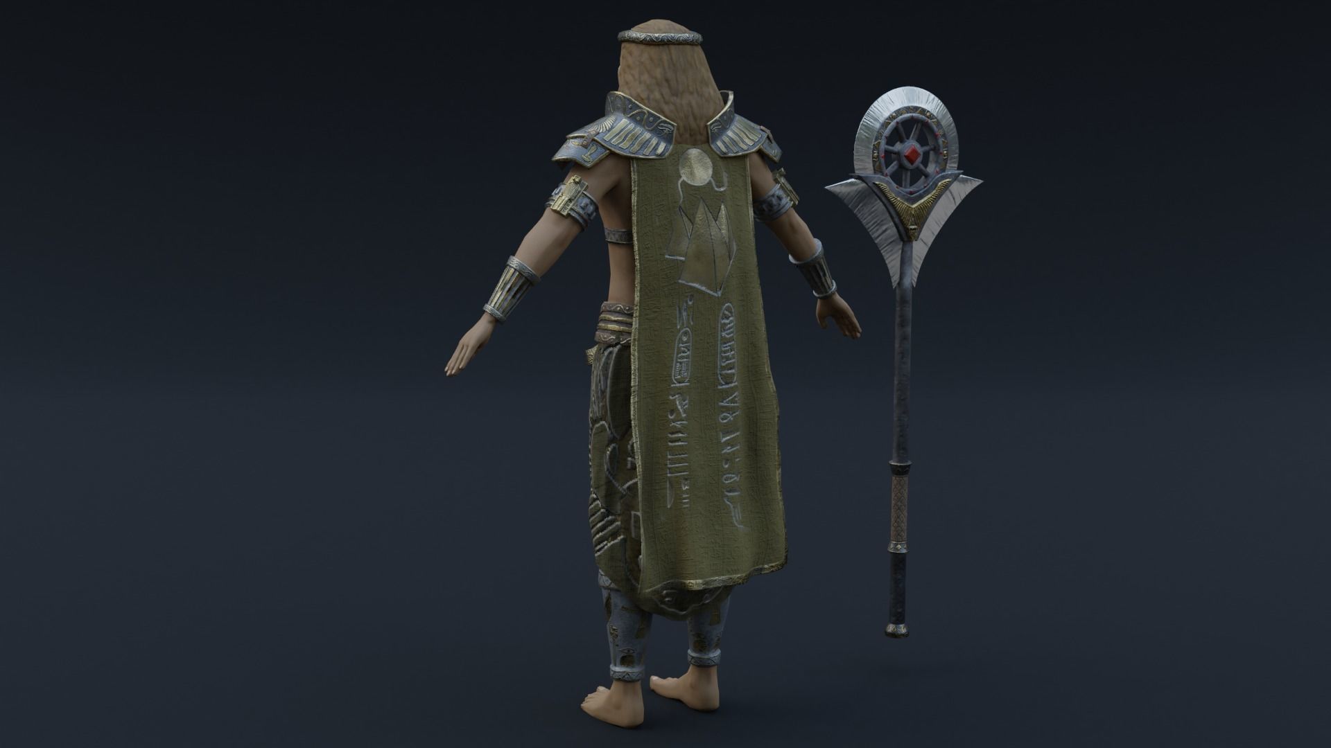 God Ra Low-poly 3D model_10