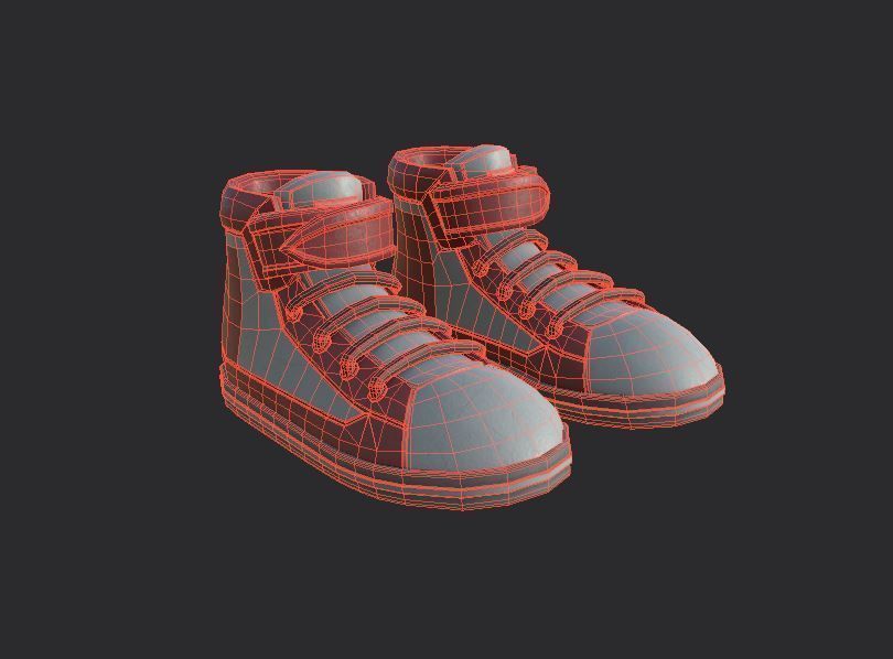 cartoon shoes Low-poly 3D model_4