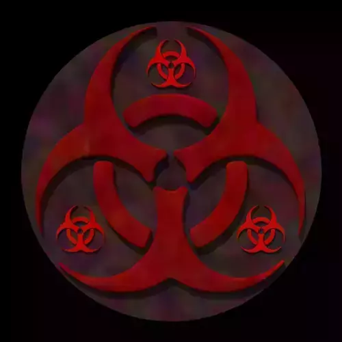 biohazard tripple sign or symbol 3D model