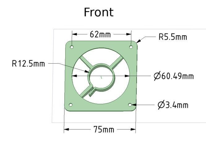 Motors mounts 24-25mm for RtA70kit high pressure fan Free 3D print model_9