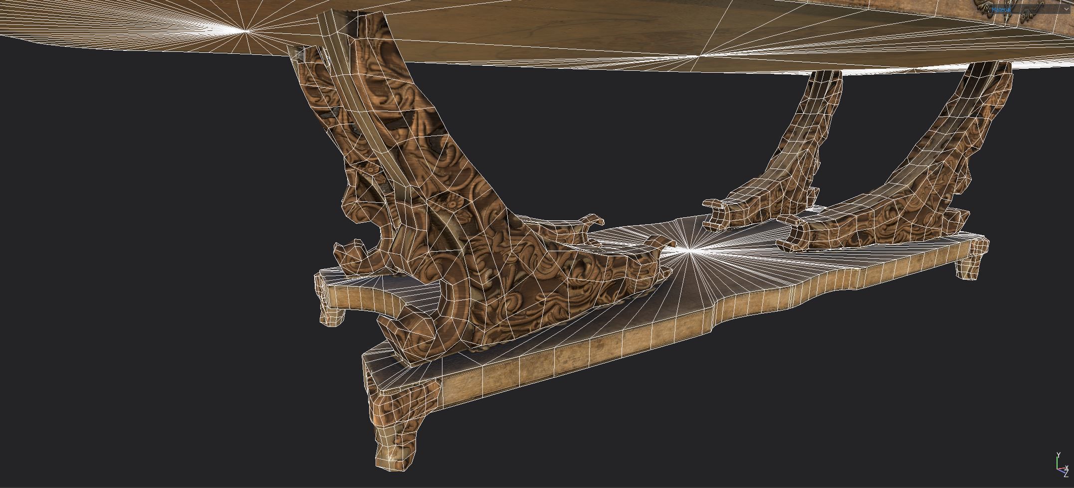 Antique Table Low-poly 3D model_7