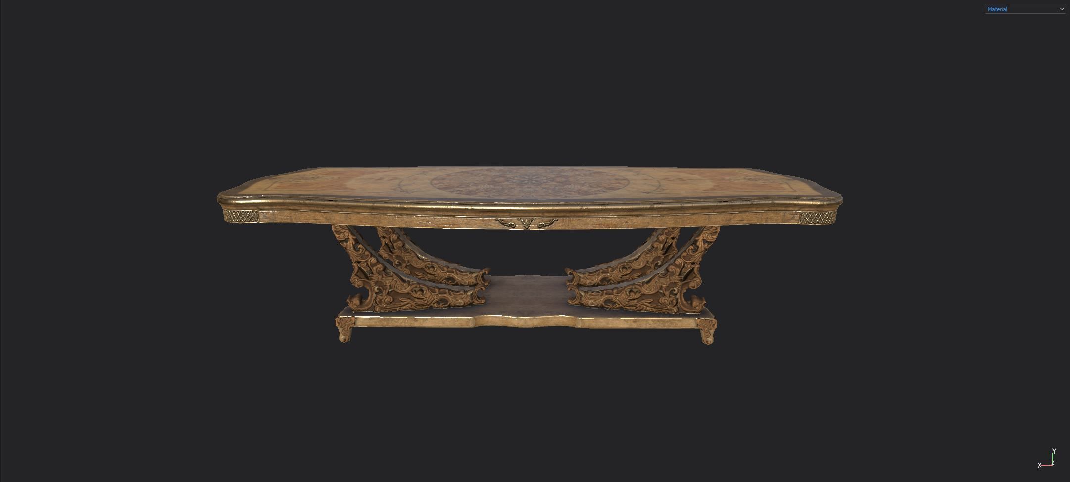 Antique Table Low-poly 3D model_5