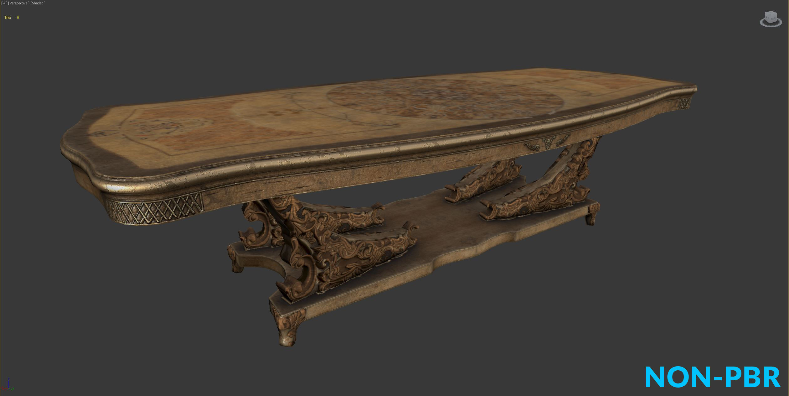 Antique Table Low-poly 3D model_8