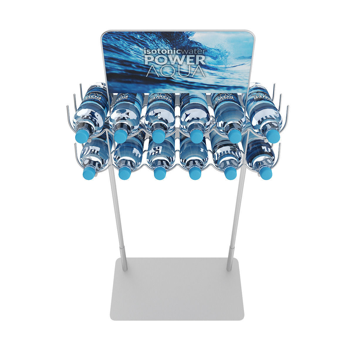 Small Rack with Water Bottles 3D model_2